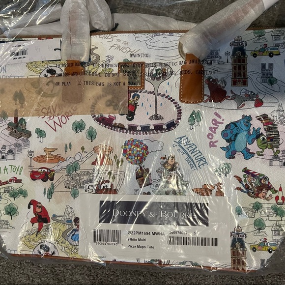 Nwt Dooney and Bourke Disney Pixar maps tote bag - Picture 6 of 8